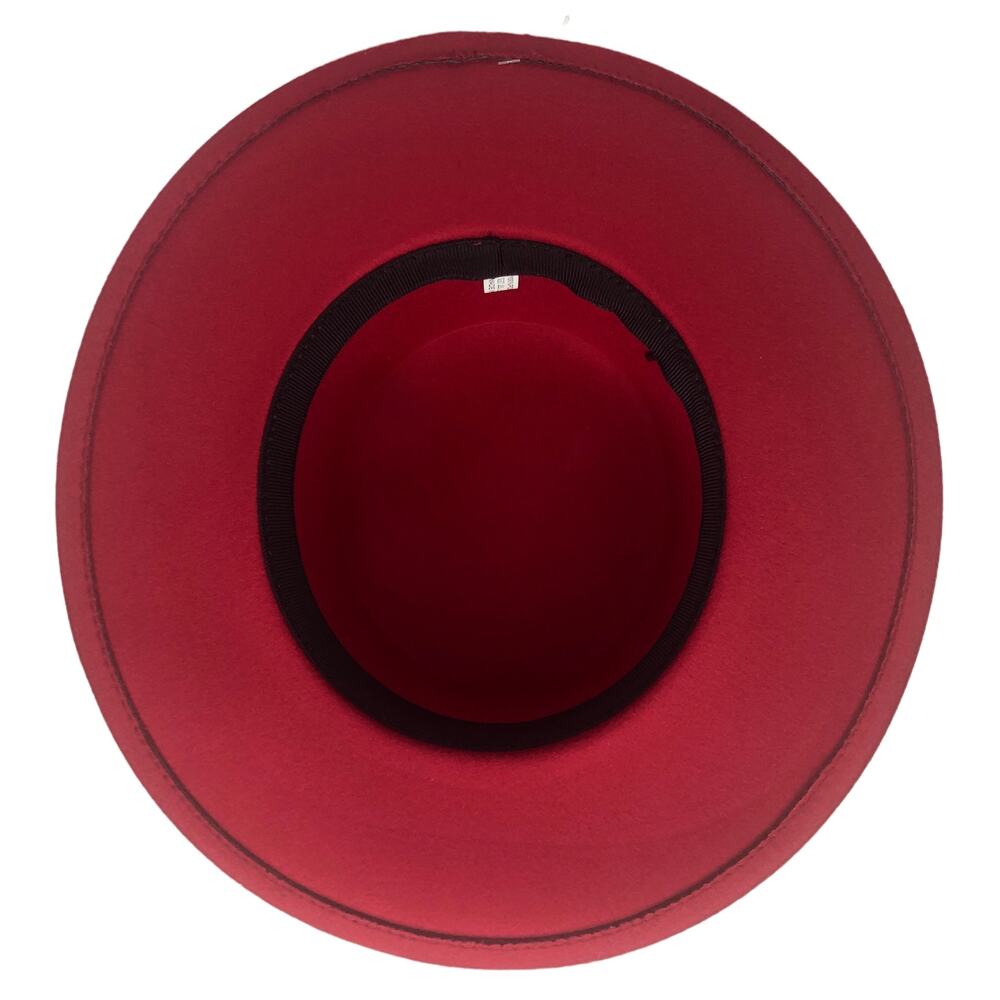 Riah Fashion Red Boater Hat - Picture 9 of 10